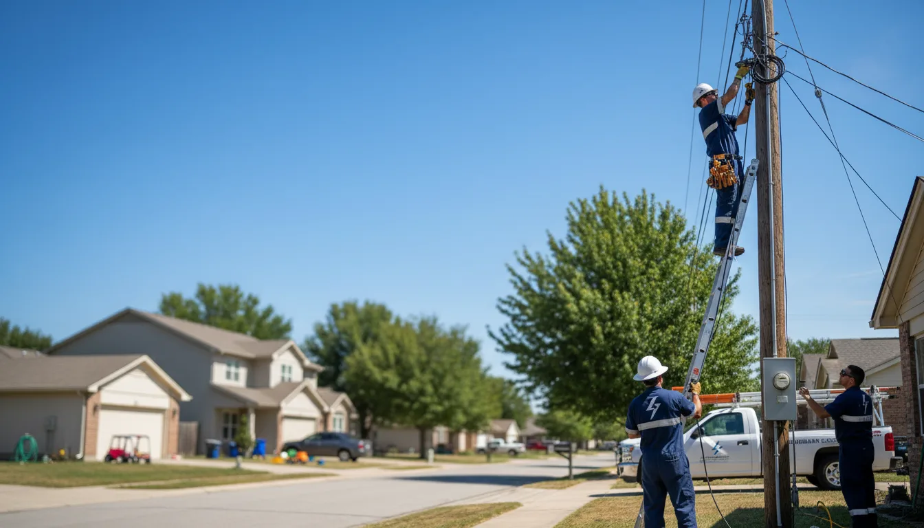 Residential electrician providing installation services in Bellevue, TX